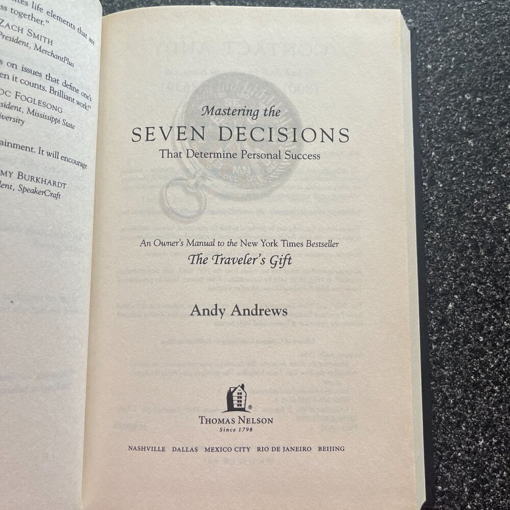 Mastering The Seven Decisions Andrew Andrews Hardback (No Dust Cover)